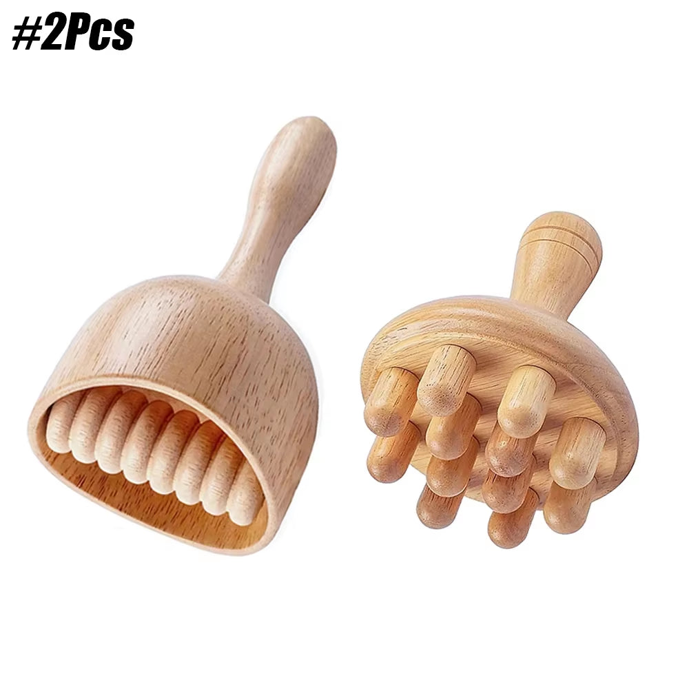 Wood Therapy Massage Roller and Cup Set for Lymphatic Drainage and Muscle Relaxation