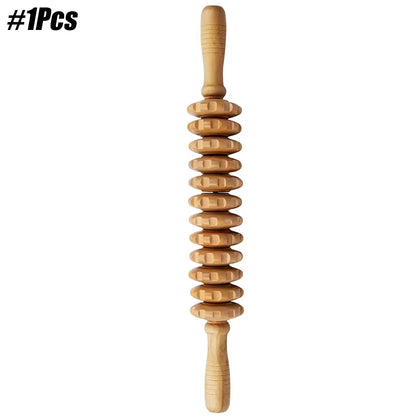 Wood Therapy Massage Roller and Cup Set for Lymphatic Drainage and Muscle Relaxation