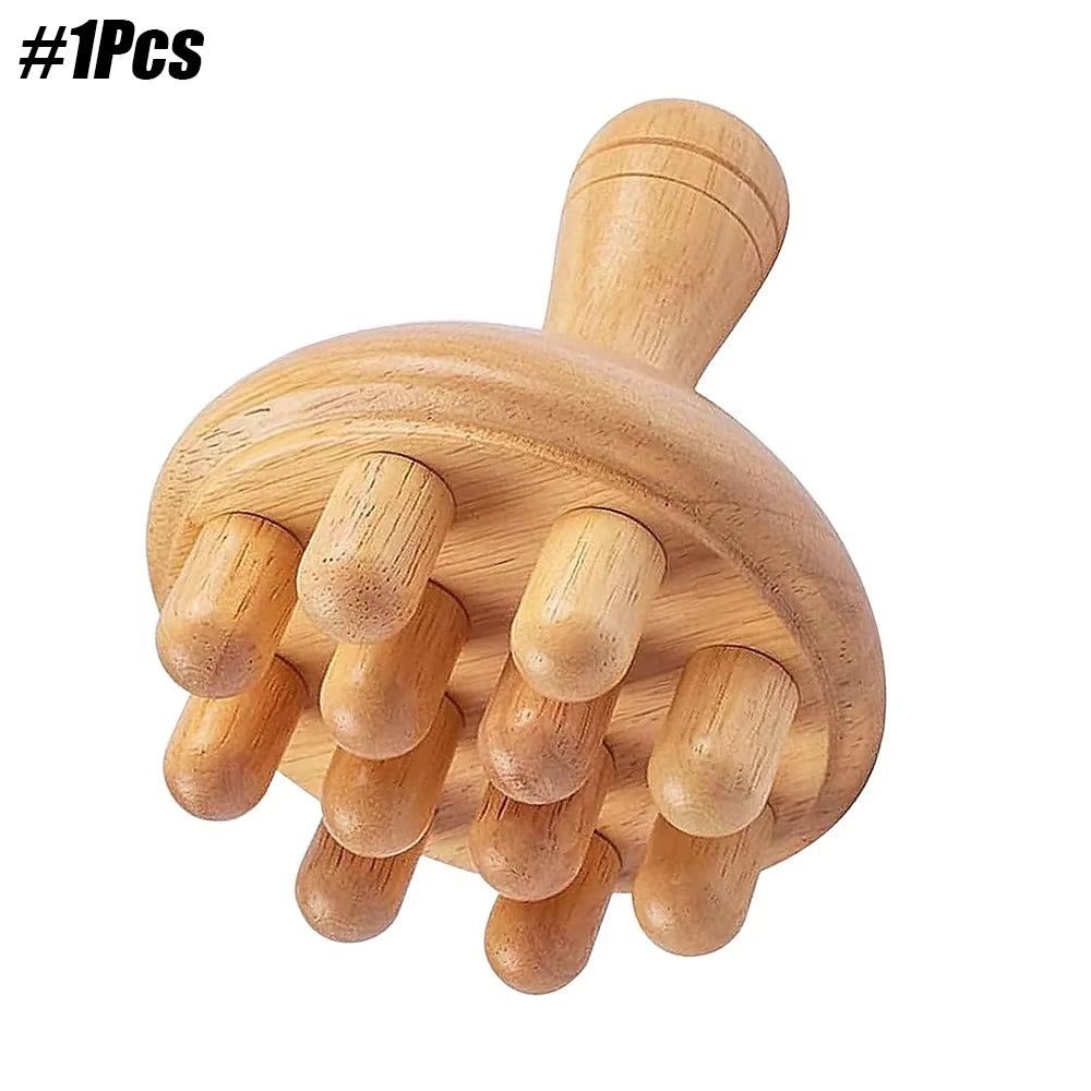 Wood Therapy Massage Roller and Cup Set for Lymphatic Drainage and Muscle Relaxation
