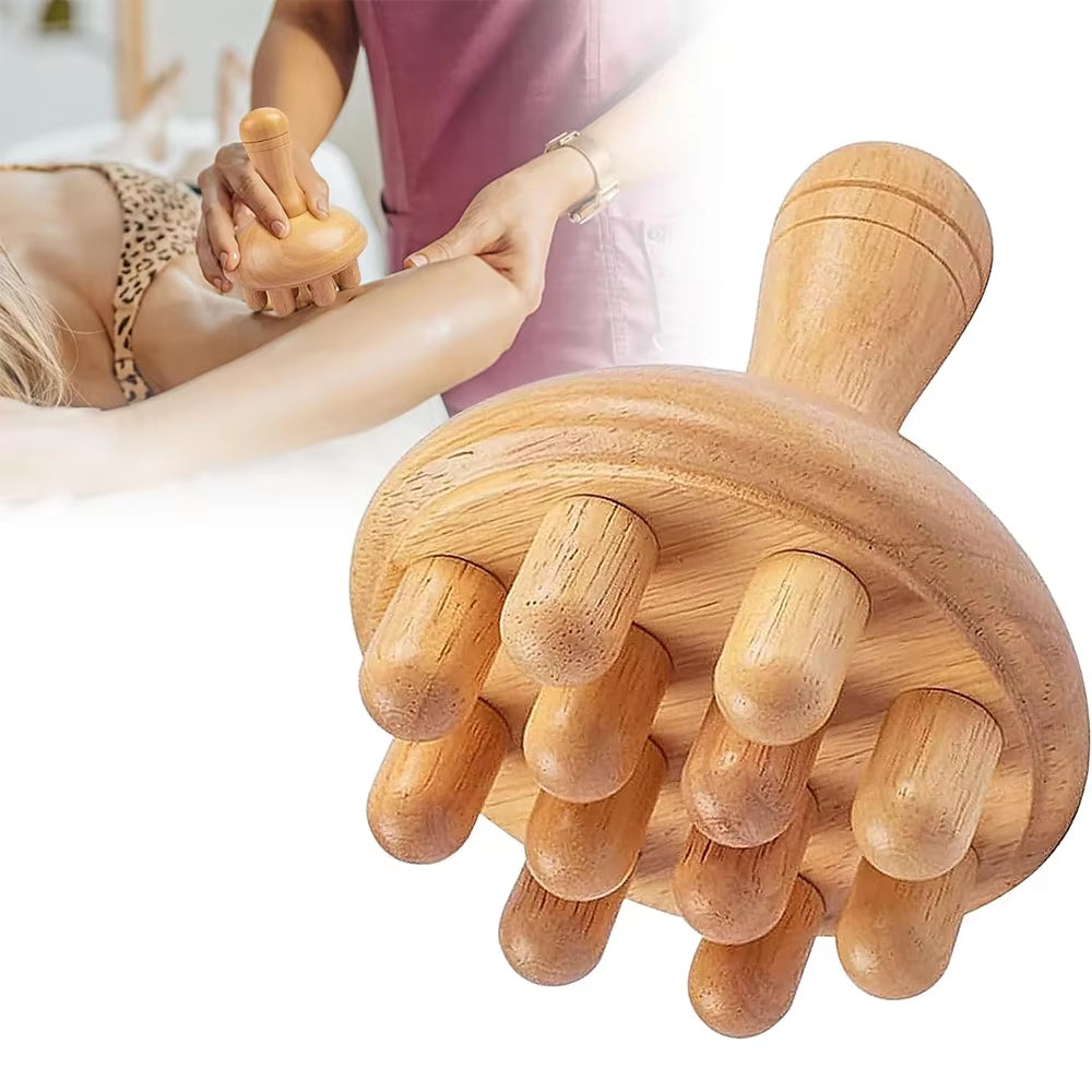 Wood Therapy Massage Roller and Cup Set for Lymphatic Drainage and Muscle Relaxation