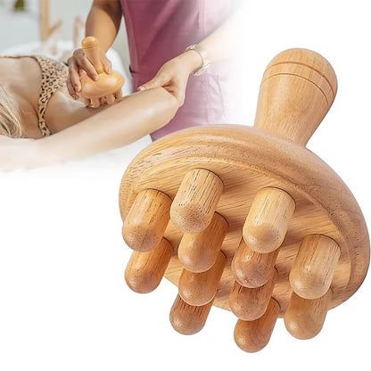 Wood Therapy Massage Roller and Cup Set for Lymphatic Drainage and Muscle Relaxation
